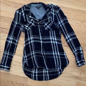 Blue and white flannel